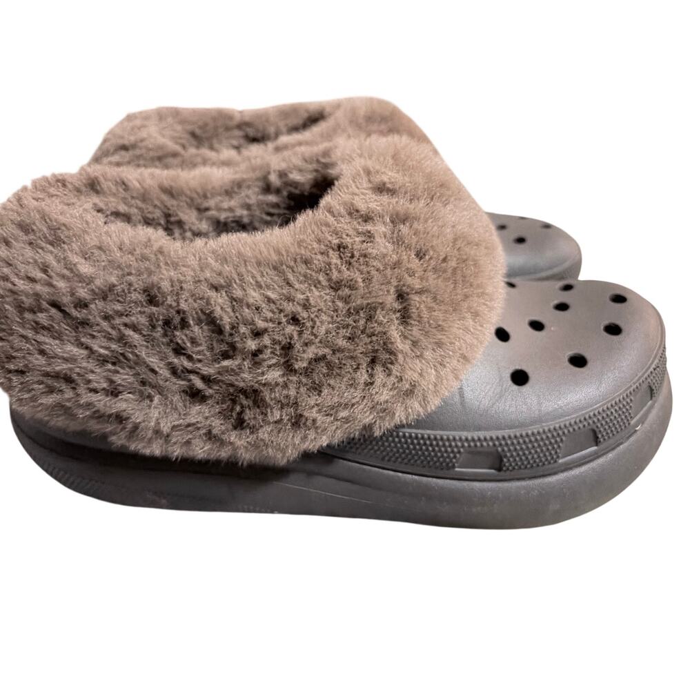 Crocs Furever Crush Fur Lined Chunky Platform Clogs